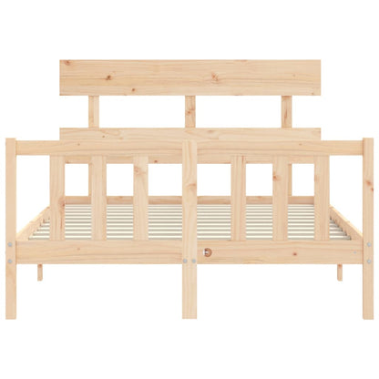 Bed Frame without Mattress Double Solid Wood Pine