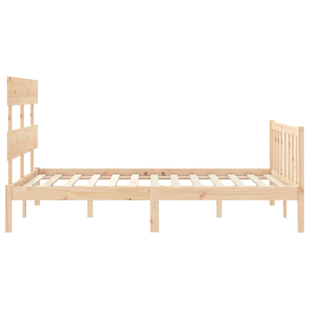 Bed Frame without Mattress Double Solid Wood Pine