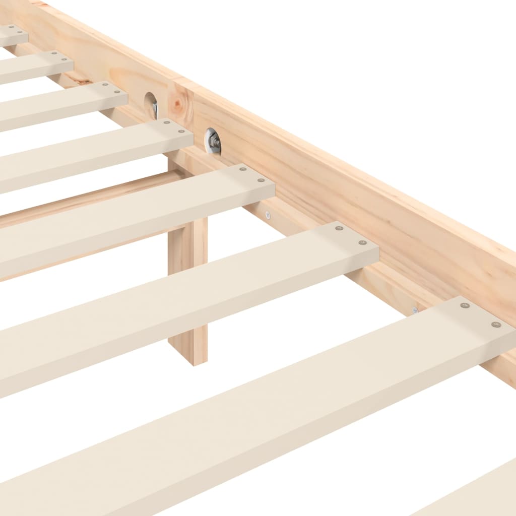 Bed Frame without Mattress Double Solid Wood Pine