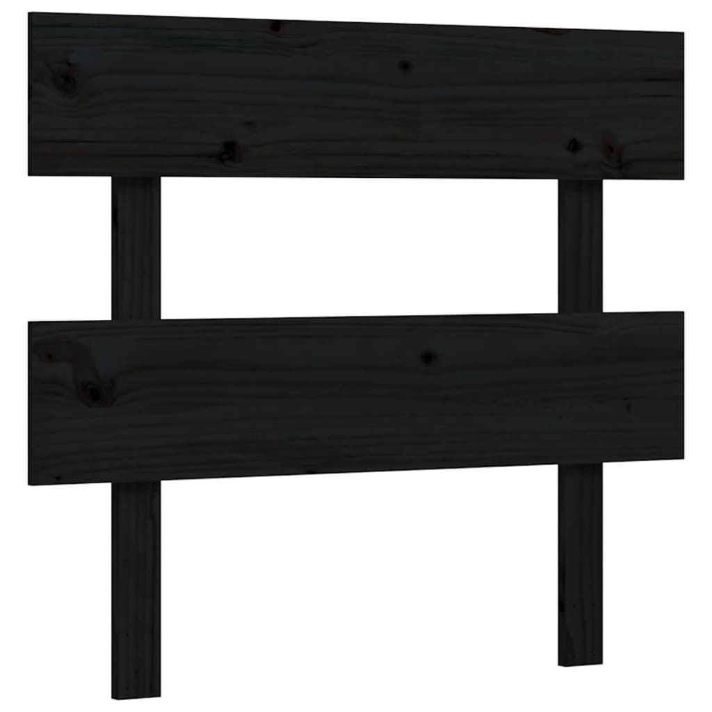 Bed Frame with Headboard Black 90x200 cm Solid Wood