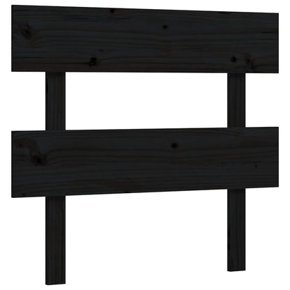 Bed Frame with Headboard Black 90x200 cm Solid Wood