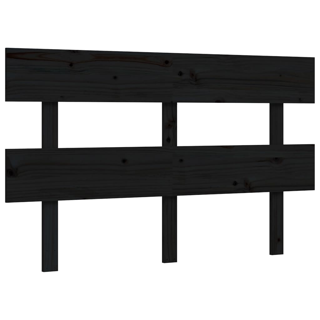 Bed Frame without Mattress Black 140x200 cm Solid Wood Pine