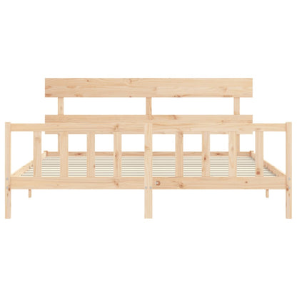 Bed Frame with Headboard Super King Size Solid Wood