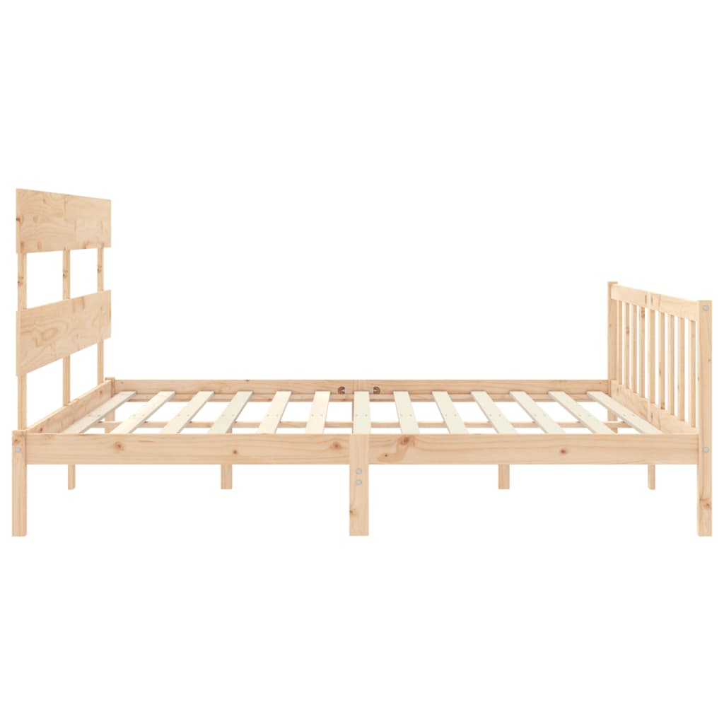 Bed Frame with Headboard Super King Size Solid Wood