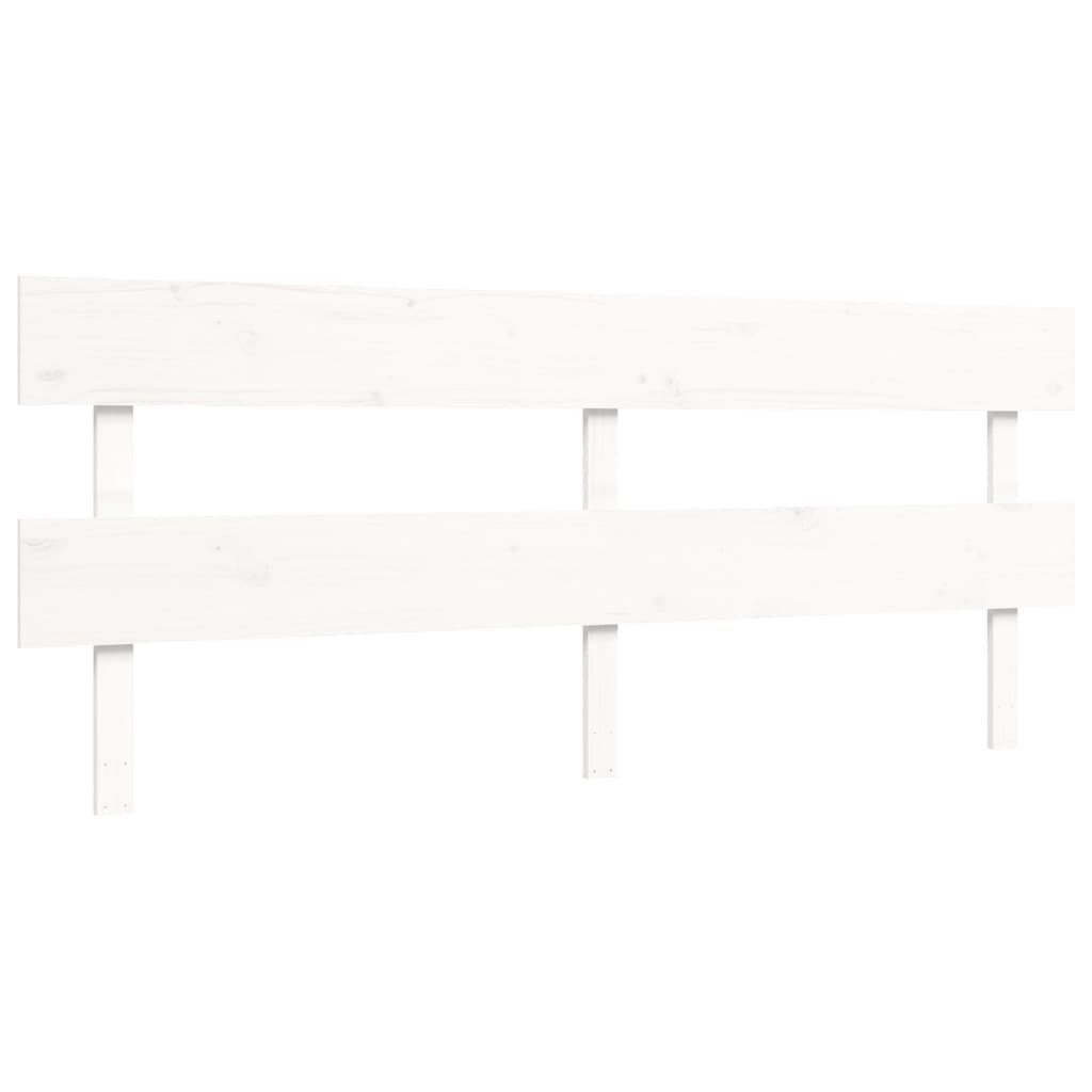 Bed Frame with Headboard White Super King Size Solid Wood