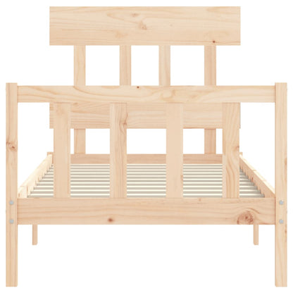 Bed Frame with Headboard Single Solid Wood