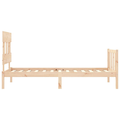 Bed Frame with Headboard Single Solid Wood