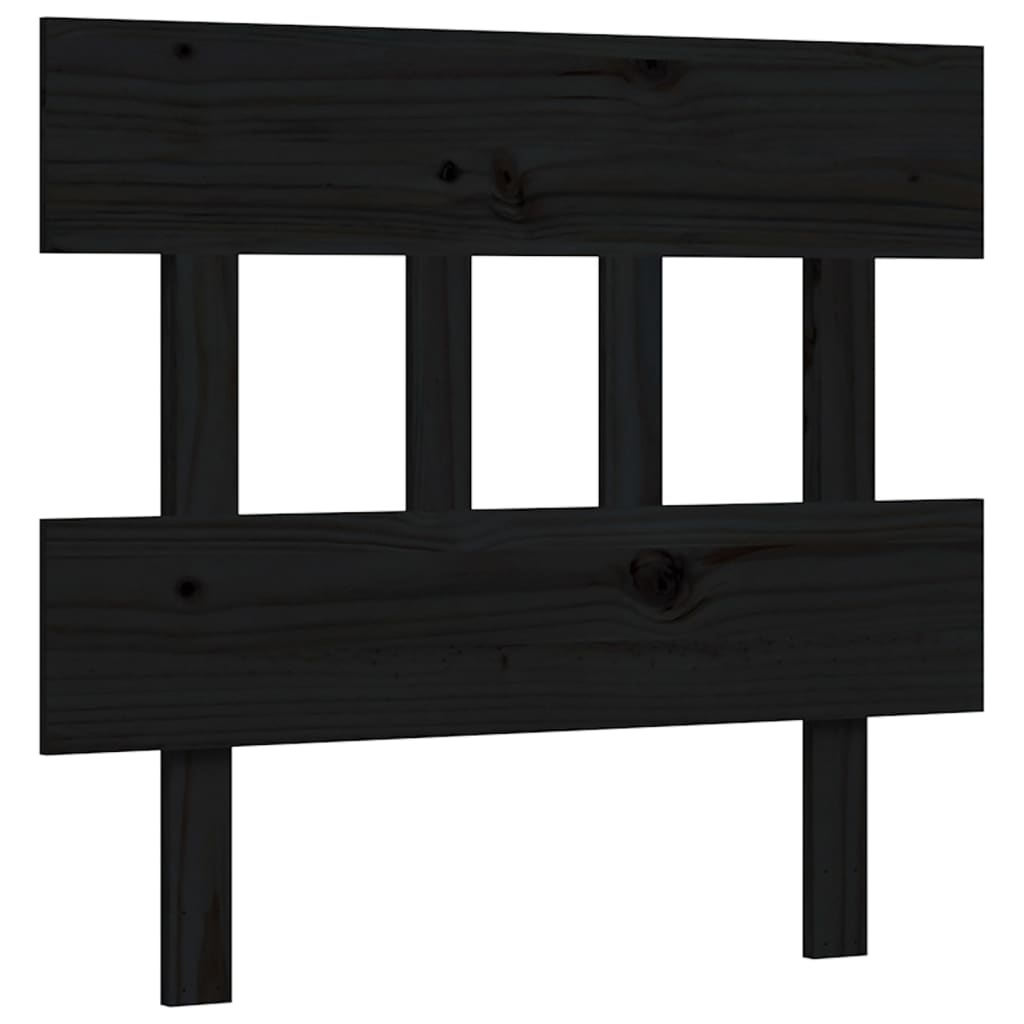 Bed Frame without Mattress Black Single Solid Wood Pine