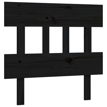 Bed Frame without Mattress Black Single Solid Wood Pine