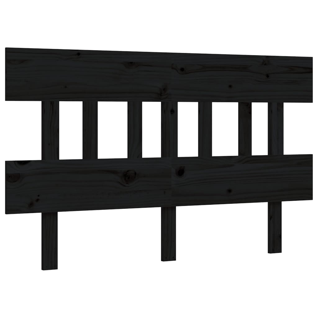 Bed Frame without Mattress Black 140x190 cm Solid Wood Pine