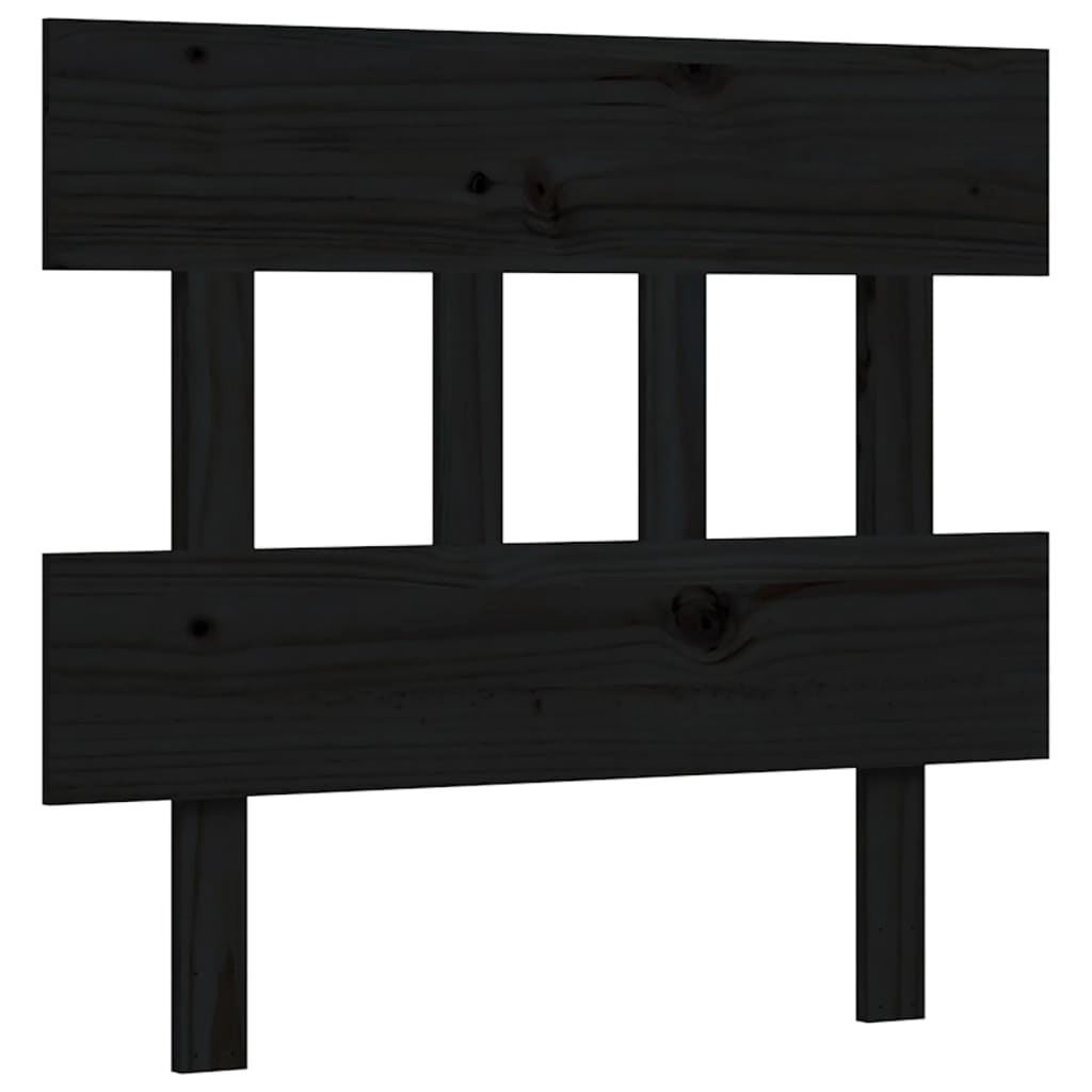 Bed Frame without Mattress Black 90x200 cm Solid Wood Pine