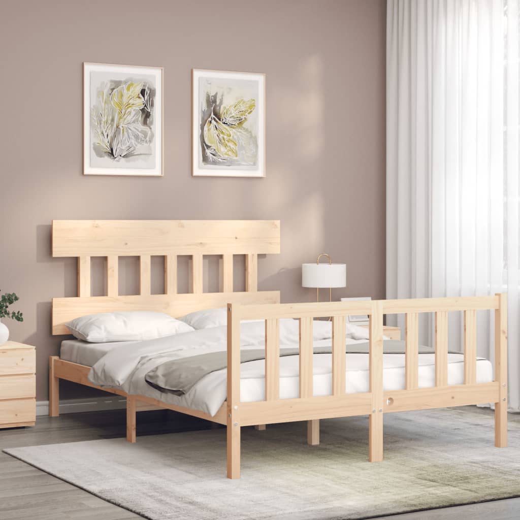 Bed Frame without Mattress 120x200 cm Solid Wood Pine