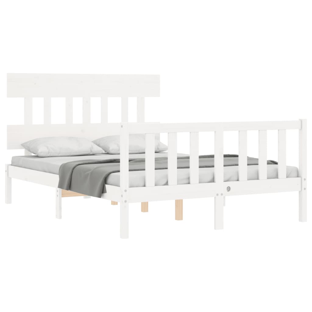 Bed Frame without Mattress White 120x200 cm Solid Wood Pine