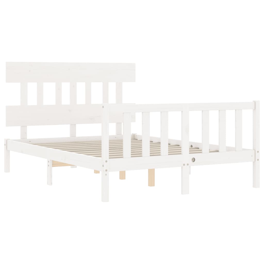 Bed Frame without Mattress White 120x200 cm Solid Wood Pine