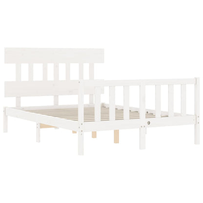 Bed Frame without Mattress White 120x200 cm Solid Wood Pine