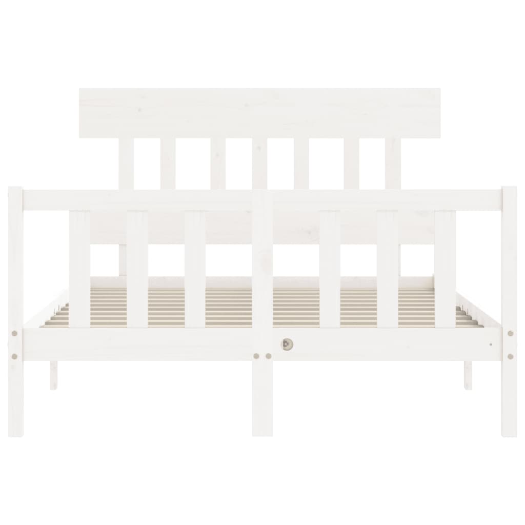 Bed Frame without Mattress White 120x200 cm Solid Wood Pine