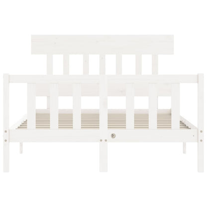 Bed Frame without Mattress White 120x200 cm Solid Wood Pine