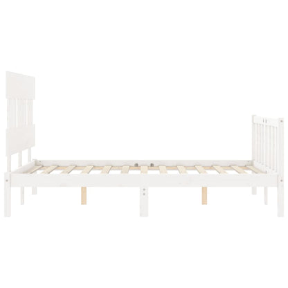 Bed Frame without Mattress White 120x200 cm Solid Wood Pine