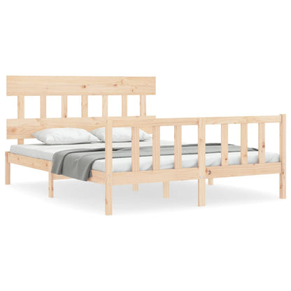 Bed Frame without Mattress King Size Solid Wood Pine