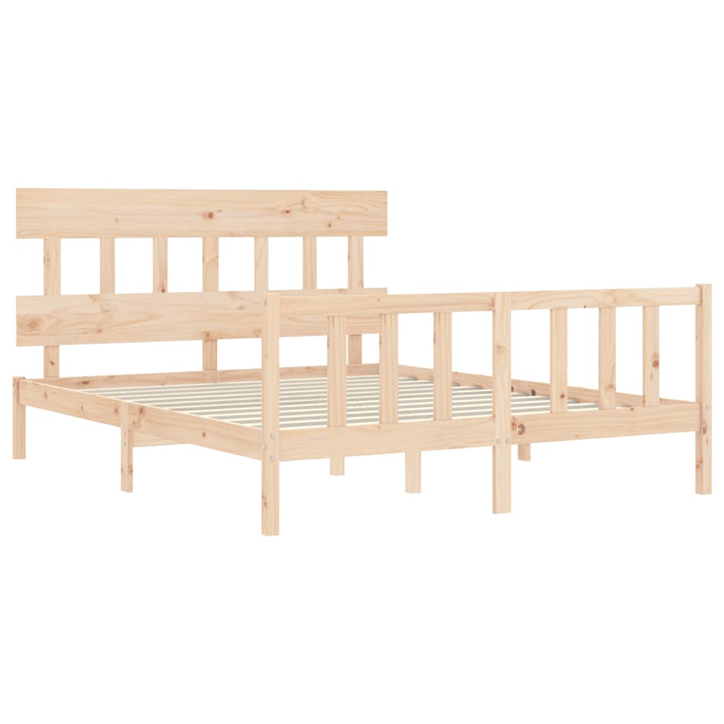 Bed Frame without Mattress King Size Solid Wood Pine