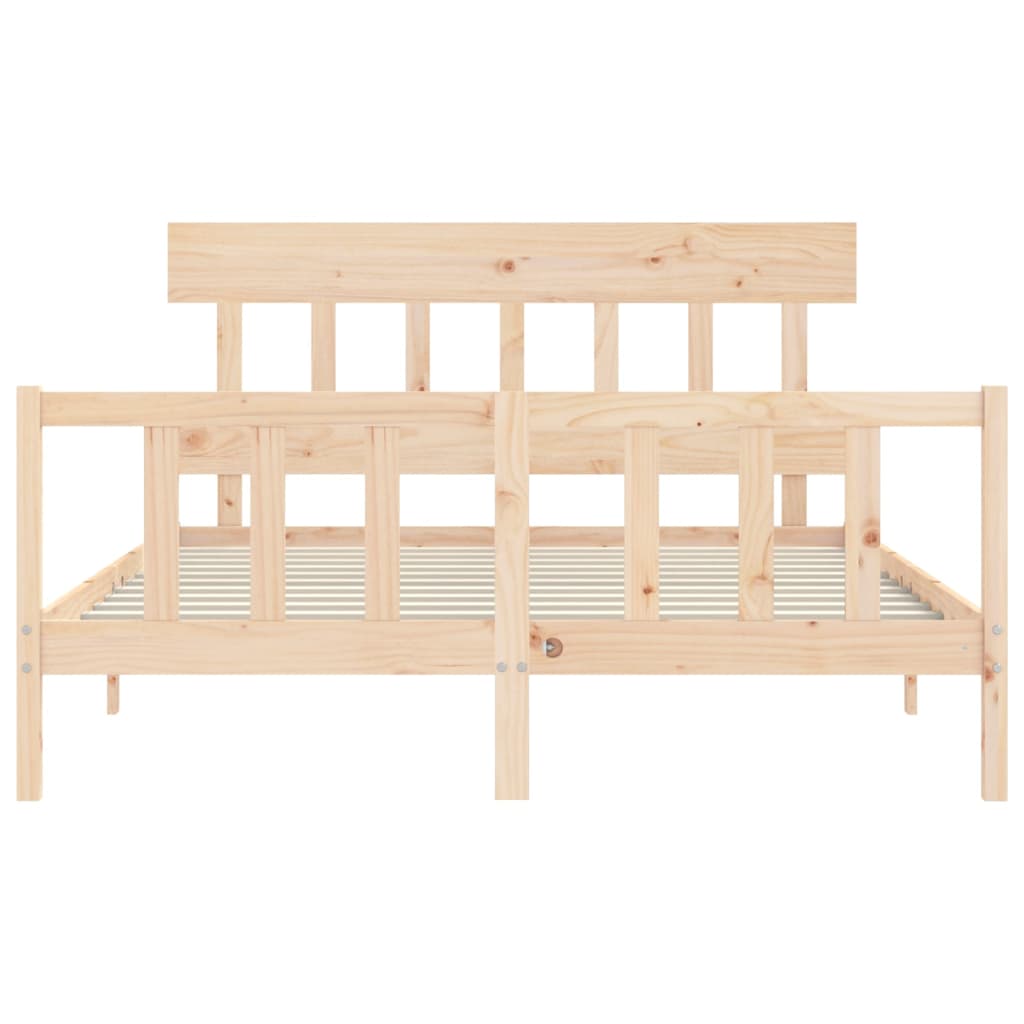 Bed Frame without Mattress King Size Solid Wood Pine