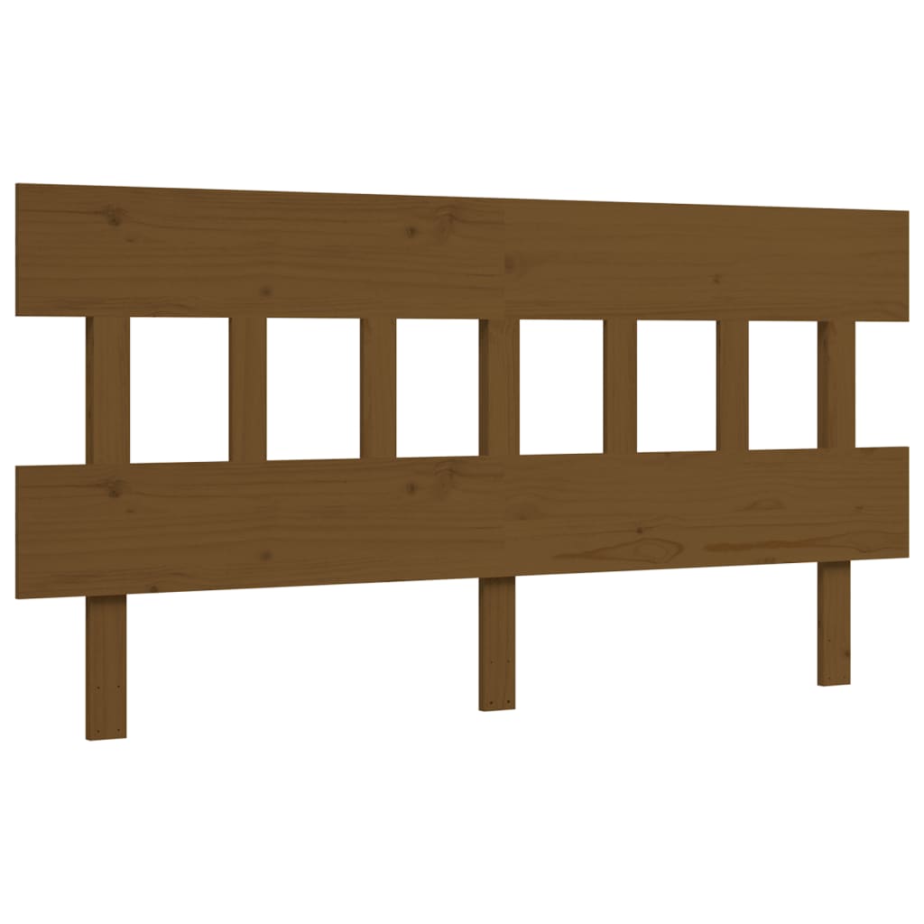 Bed Frame without Mattress Honey Brown King Size Solid Wood Pine