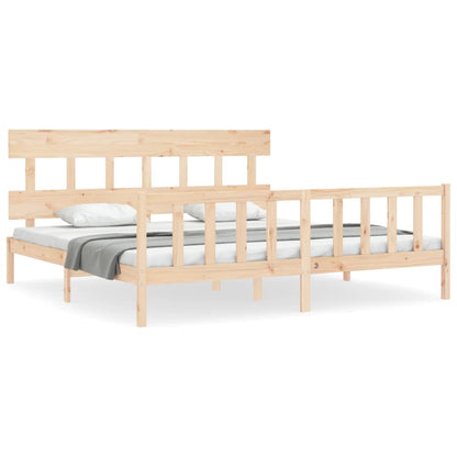 Bed Frame without Mattress Super King Size Solid Wood Pine