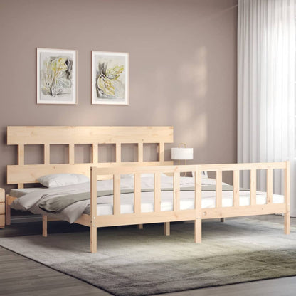 Bed Frame without Mattress Super King Size Solid Wood Pine