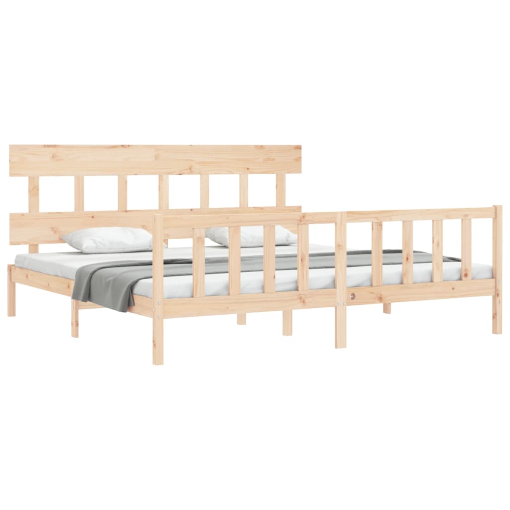 Bed Frame without Mattress Super King Size Solid Wood Pine