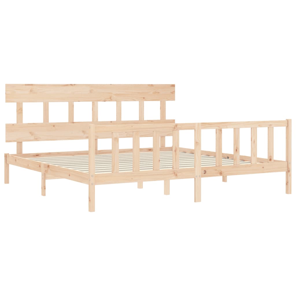 Bed Frame without Mattress Super King Size Solid Wood Pine