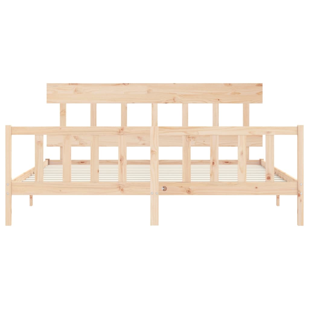 Bed Frame without Mattress Super King Size Solid Wood Pine