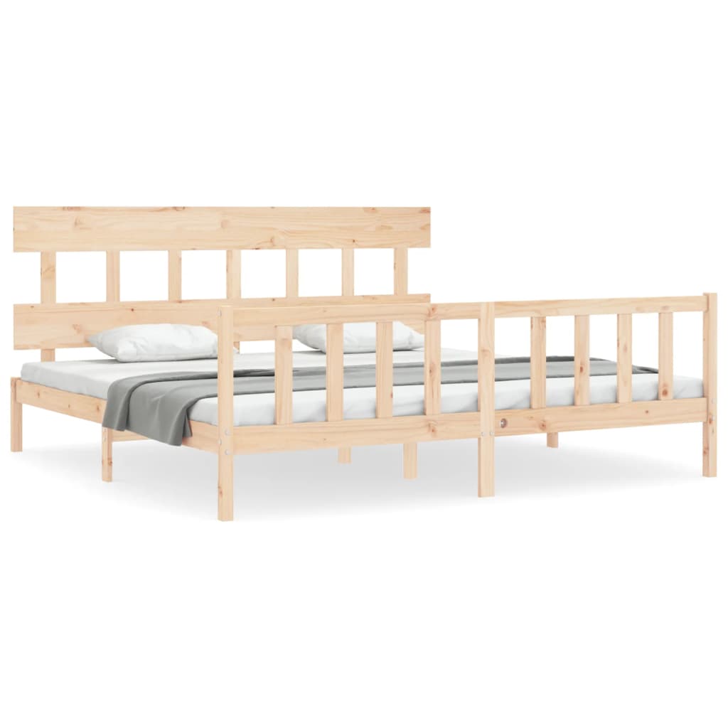 Bed Frame without Mattress 200x200 cm Solid Wood Pine