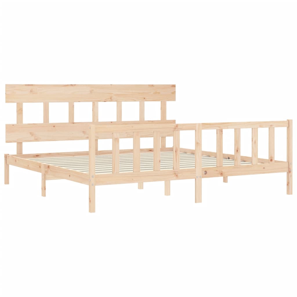 Bed Frame without Mattress 200x200 cm Solid Wood Pine