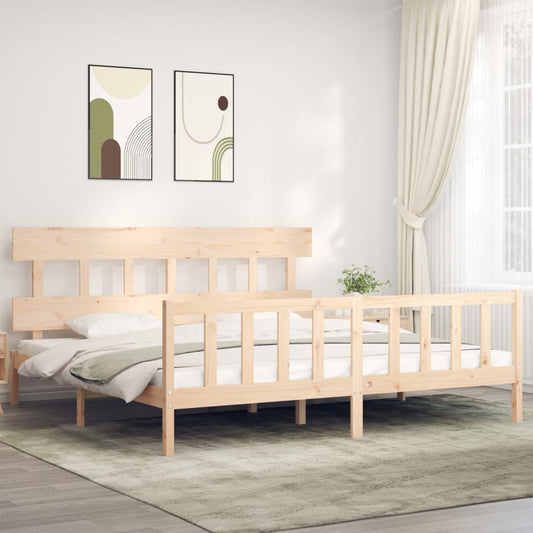 Bed Frame without Mattress 200x200 cm Solid Wood Pine