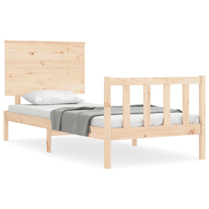 Bed Frame with Headboard Small Single Solid Wood