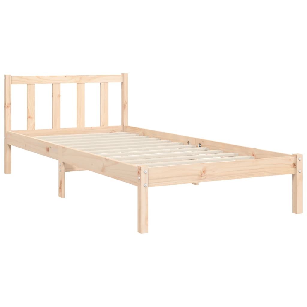 Bed Frame with Headboard Small Single Solid Wood