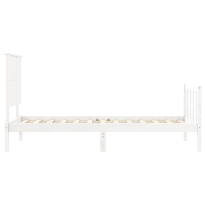 Bed Frame without Mattress White Small Single Solid Wood Pine