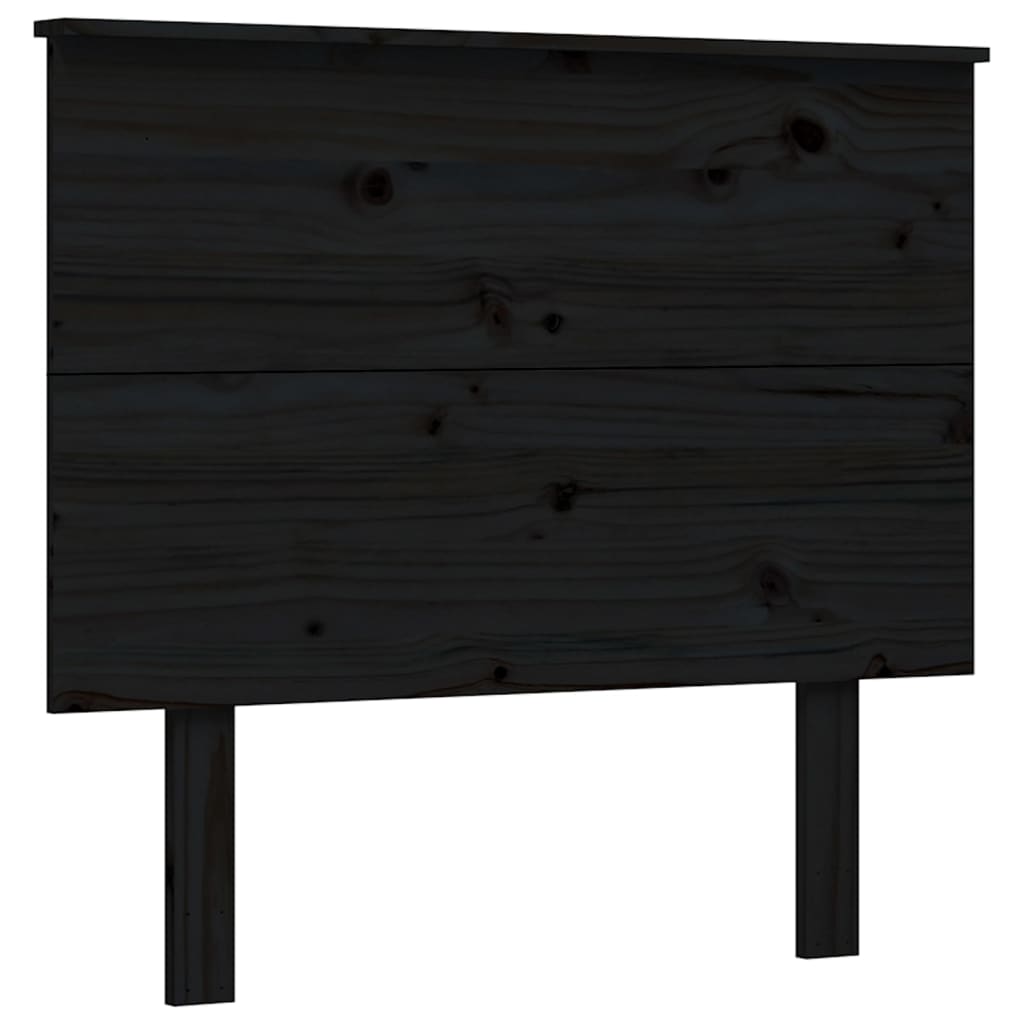 Bed Frame without Mattress Black Single Solid Wood Pine