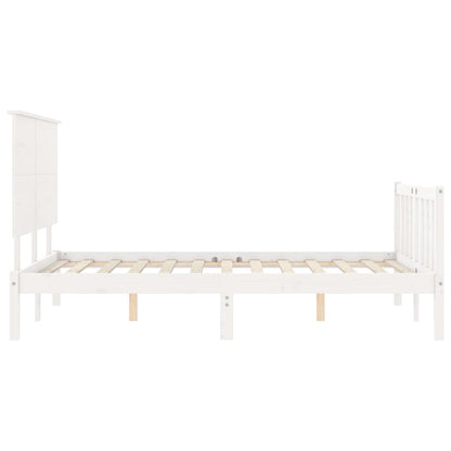 Bed Frame without Mattress White Super King Size Solid Wood Pine