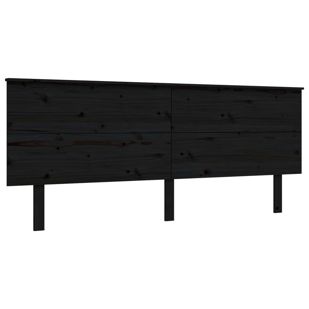 Bed Frame without Mattress Black 200x200 cm Solid Wood Pine