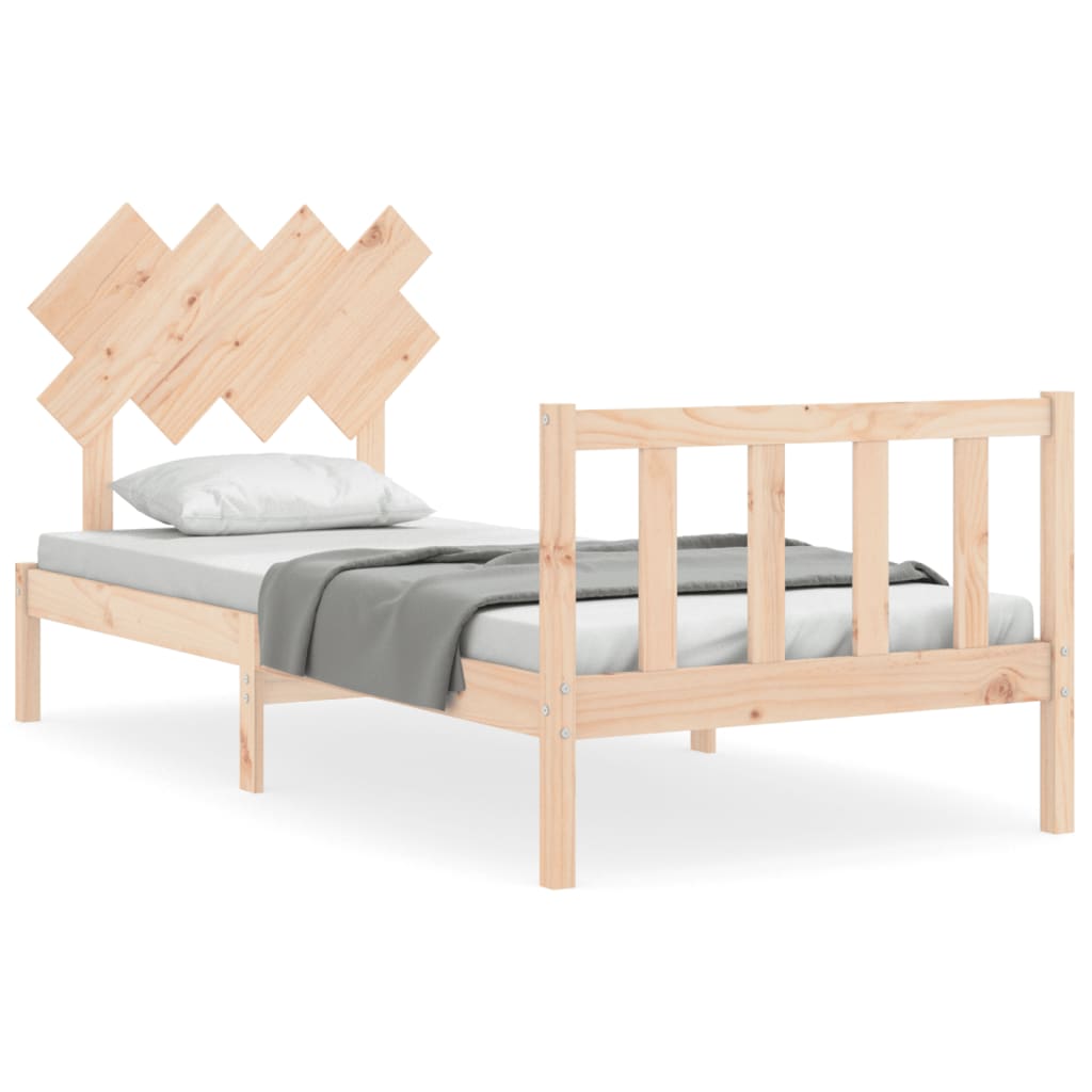 Bed Frame without Mattress Single Solid Wood Pine