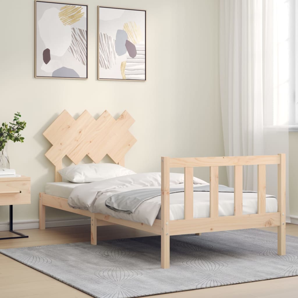 Bed Frame without Mattress Single Solid Wood Pine