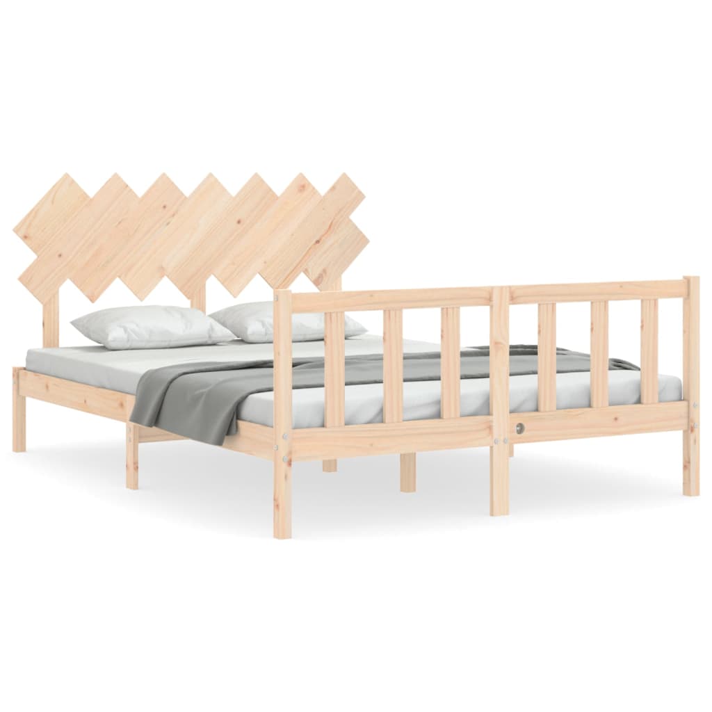 Bed Frame without Mattress 140x190 cm Solid Wood Pine