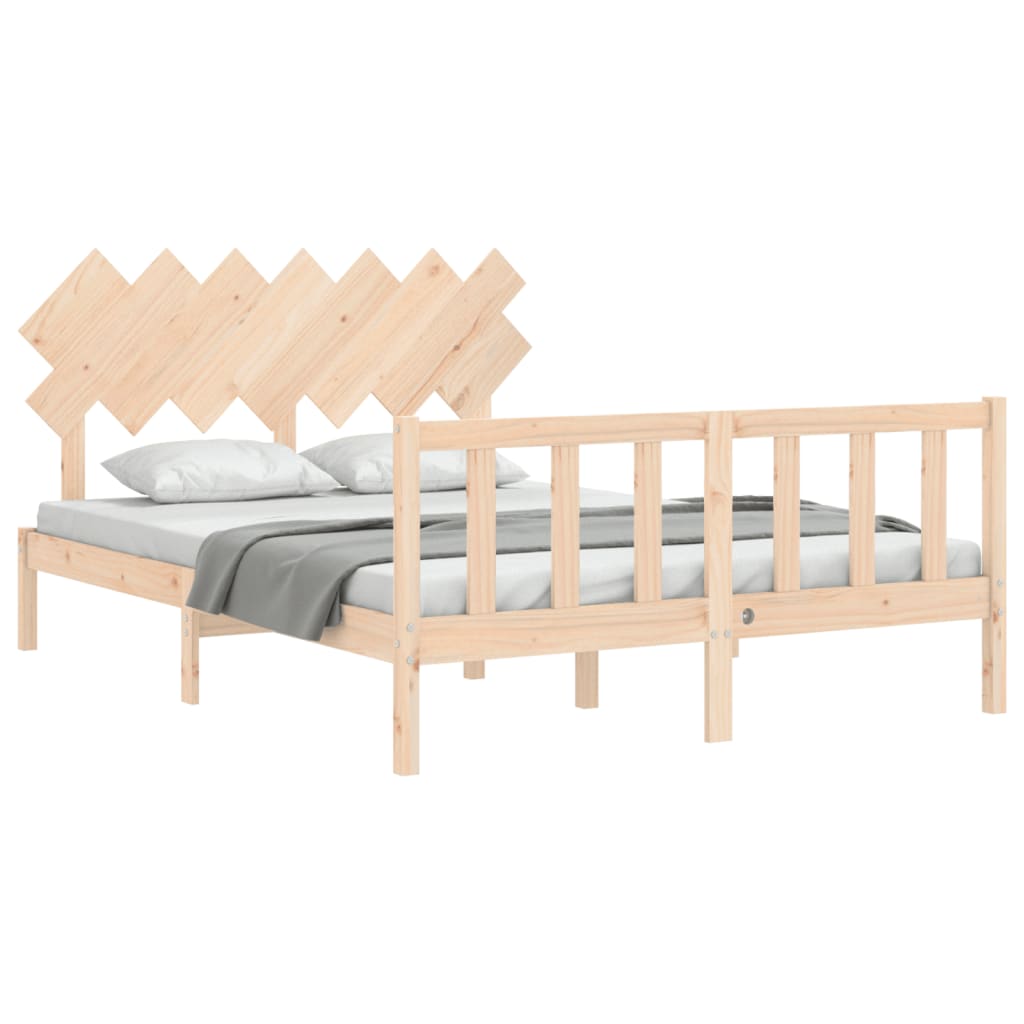 Bed Frame without Mattress 140x190 cm Solid Wood Pine