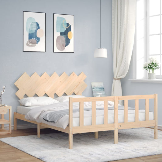 Bed Frame without Mattress 140x190 cm Solid Wood Pine