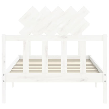 Bed Frame with Headboard White 100x200 cm Solid Wood