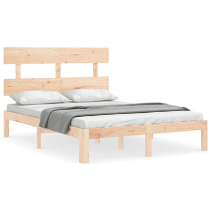 Bed Frame without Mattress Double Solid Wood Pine