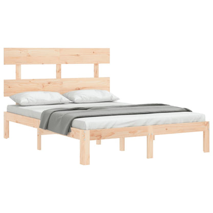 Bed Frame without Mattress Double Solid Wood Pine