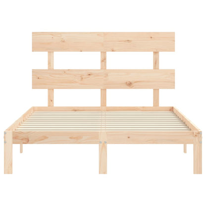 Bed Frame without Mattress Double Solid Wood Pine