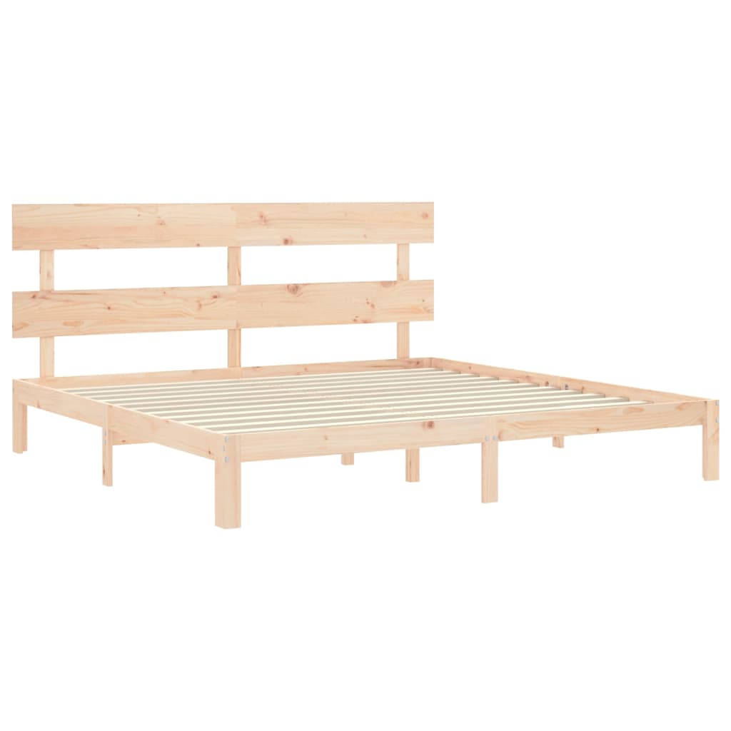 Bed Frame without Mattress Super King Size Solid Wood Pine